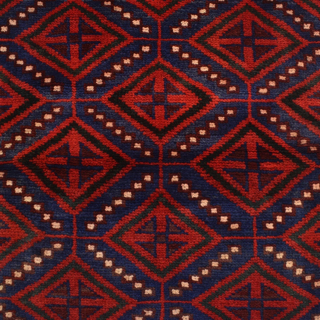 Afghan Baluchi Rug 2' 11" x 4' 8" Hand-Knotted | No. AL85611