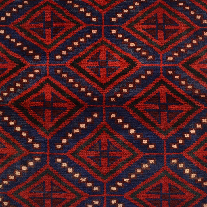 Afghan Baluchi Rug 2' 11" x 4' 8" Hand-Knotted | No. AL85611