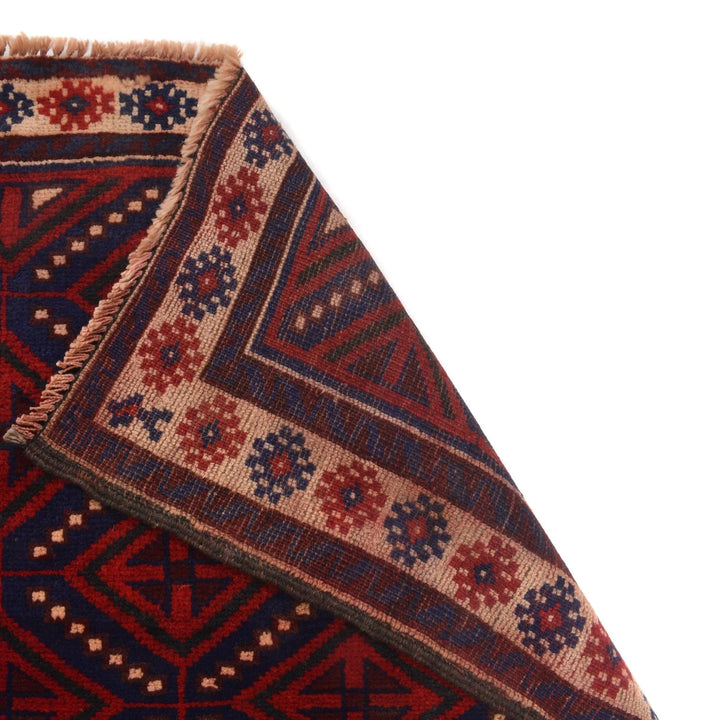 Afghan Baluchi Rug 2' 11" x 4' 8" Hand-Knotted | No. AL85611