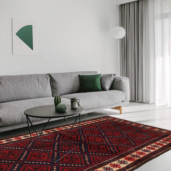 Afghan Baluchi Rug 2' 11" x 4' 8" Hand-Knotted | No. AL85611