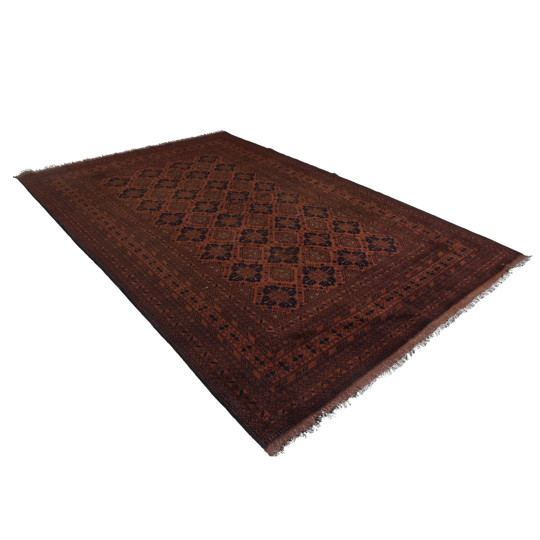 Red Afghan Khal Mohammadi Rug 6' 7" x 9' 10" Hand-Knotted | No. AL85669