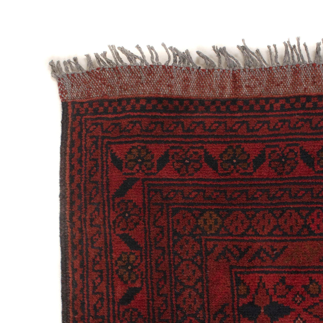 Red Afghan Khal Mohammadi Rug 6' 7" x 9' 10" Hand-Knotted | No. AL85669