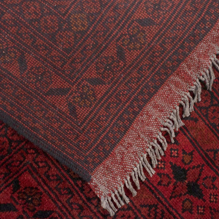 Red Afghan Khal Mohammadi Rug 6' 7" x 9' 10" Hand-Knotted | No. AL85669