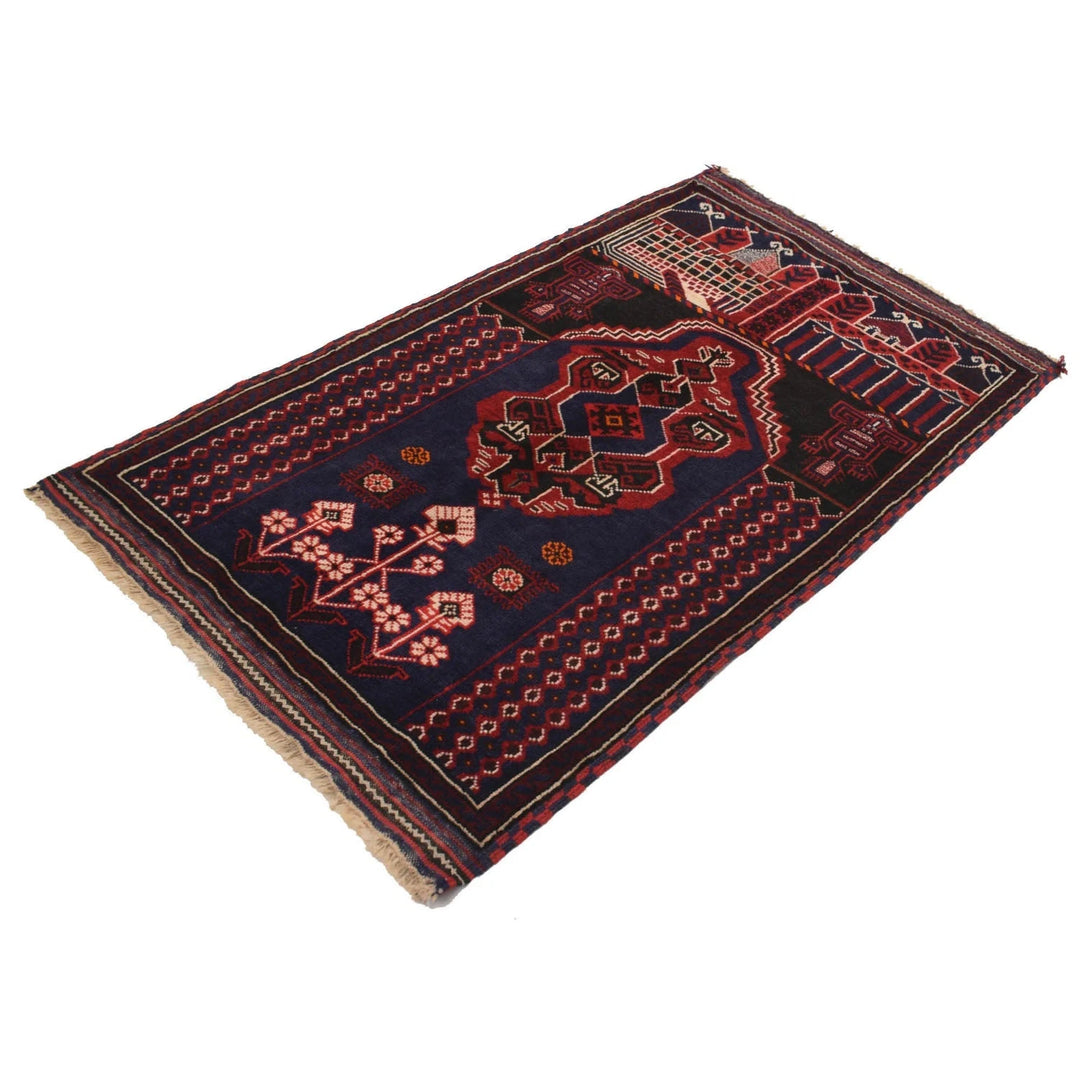 Afghan Prayer Rug 3' 0" x 5' 1" Hand-Knotted | No. AL85707