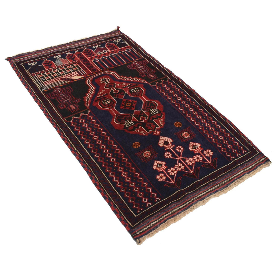 Afghan Prayer Rug 3' 0" x 5' 1" Hand-Knotted | No. AL85707