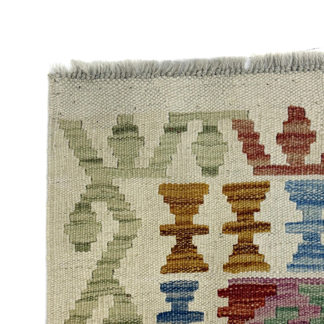 Afghan Vegetable Kilim Rug 2' 4" x 4' 1" Flat-Weave | No. AL857081