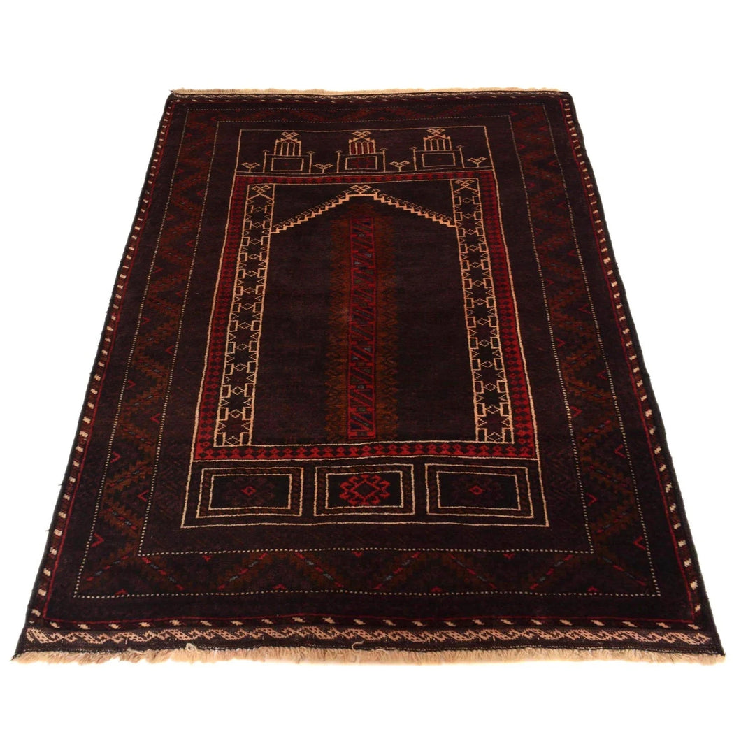 Afghan Prayer Rug 2' 11" x 4' 4" Hand-Knotted | No. AL85732