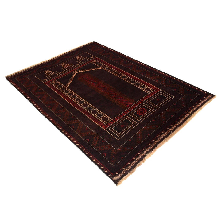 Afghan Prayer Rug 2' 11" x 4' 4" Hand-Knotted | No. AL85732