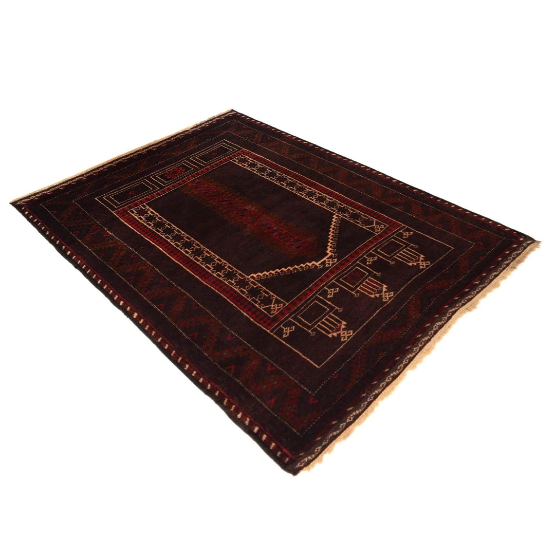 Afghan Prayer Rug 2' 11" x 4' 4" Hand-Knotted | No. AL85732