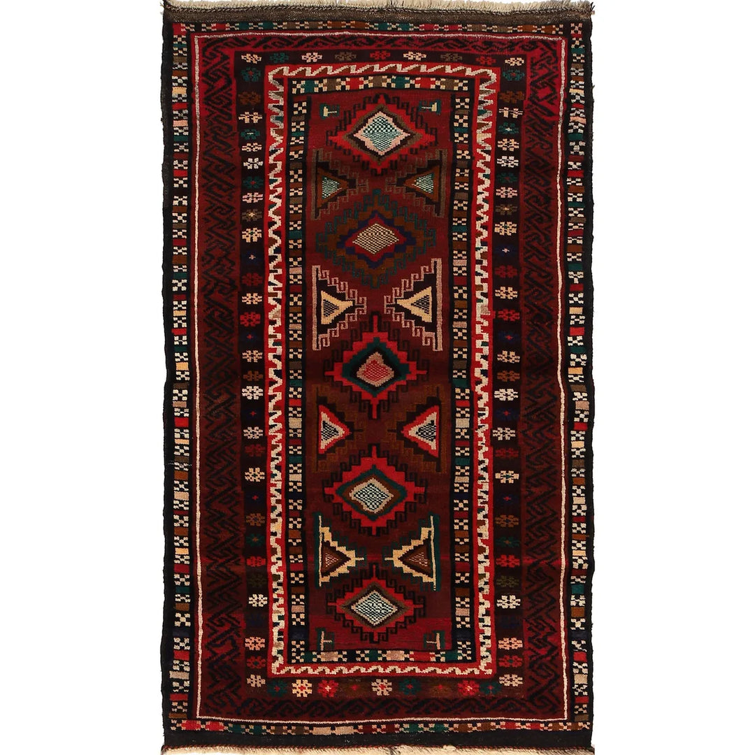 Afghan Baluchi Rug 3' 6" x 6' 0" Hand-Knotted | No. AL85739