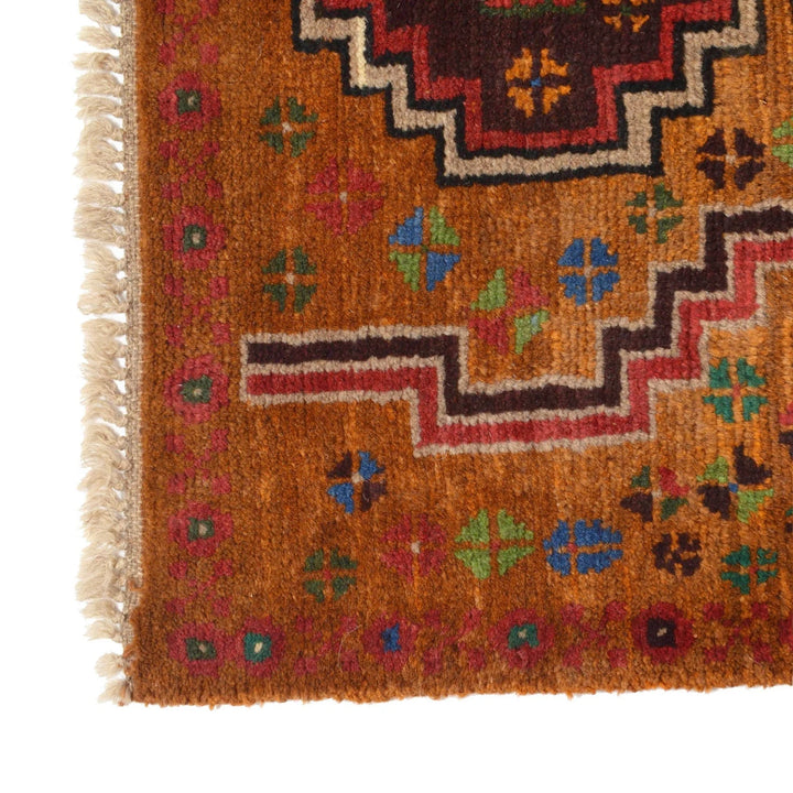 Orange Afghan Baluchi Rug 2' 9" x 9' 9" Hand-Knotted | No. AL85824