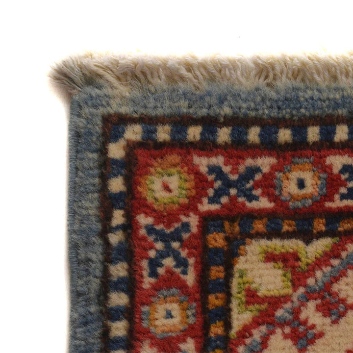 Blue Afghan Kazak Rug 2' 10" x 3' 11" Hand-Knotted | No. AL85897