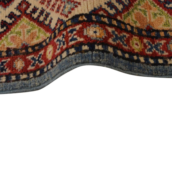 Blue Afghan Kazak Rug 2' 10" x 3' 11" Hand-Knotted | No. AL85897