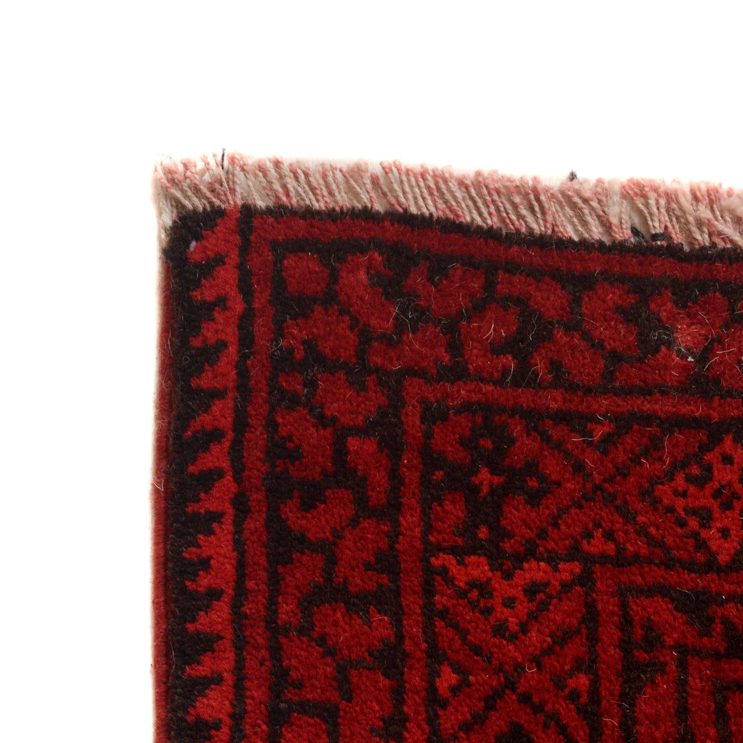 Red Afghan Filpa Rug 6'10" x 9'3" Hand-Knotted | No. AL859052