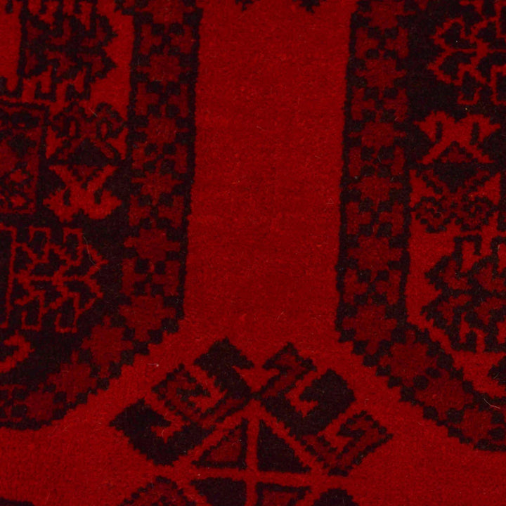 Red Afghan Filpa Rug 6'10" x 9'3" Hand-Knotted | No. AL859052