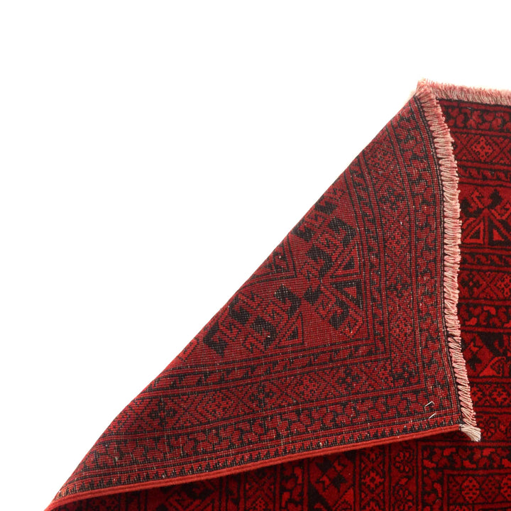 Red Afghan Filpa Rug 6'10" x 9'3" Hand-Knotted | No. AL859052