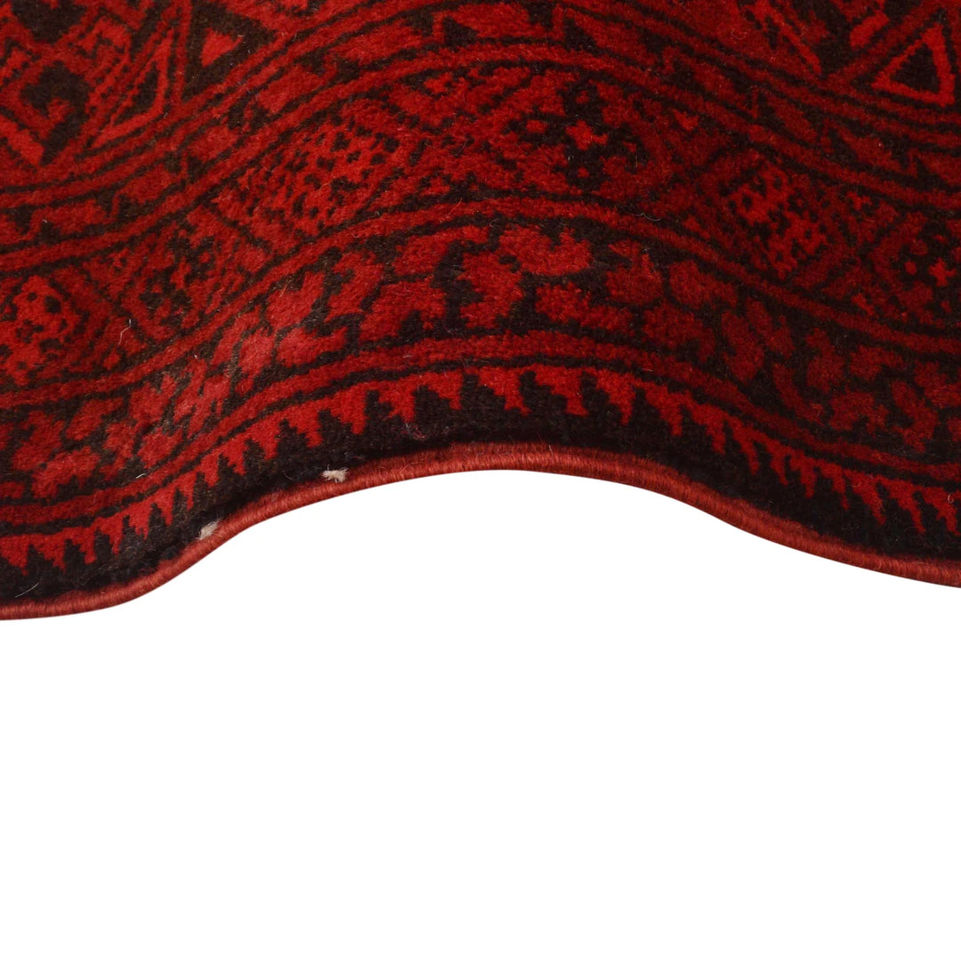 Red Afghan Filpa Rug 6'10" x 9'3" Hand-Knotted | No. AL859052