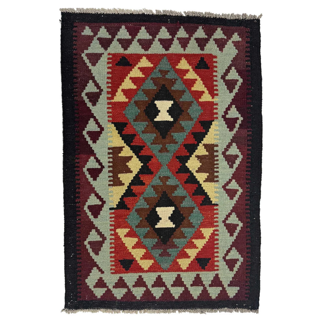 Afghan Kilim Rug 2' 0" x 2' 11" Flat-Weave | No. AL86058