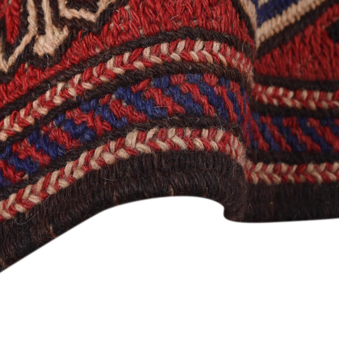 Beige Afghan Saghari Kilim Rug 7' " x 9' 5" Hand-Knotted | No. AL86069