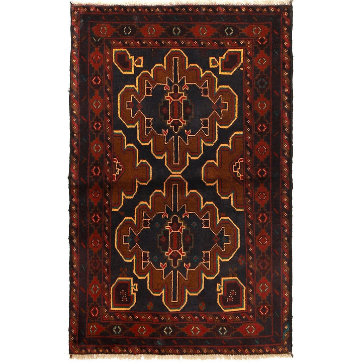 Afghan Baluchi Rug 2' 10" x 4' 6" Hand-Knotted | No. AL86094
