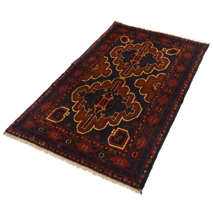 Afghan Baluchi Rug 2' 10" x 4' 6" Hand-Knotted | No. AL86094