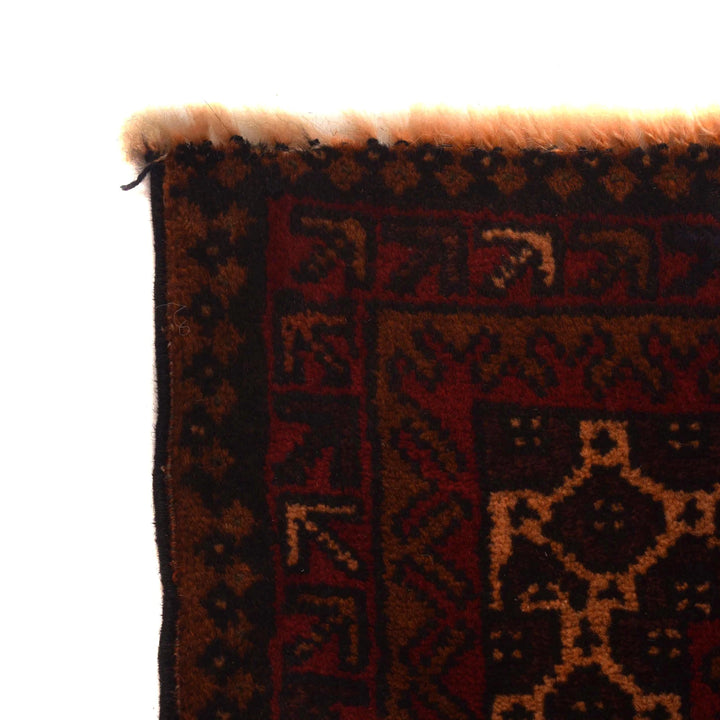 Red Afghan Prayer Rug 3' 1" x 4' 8" Hand-Knotted | No. AL86102