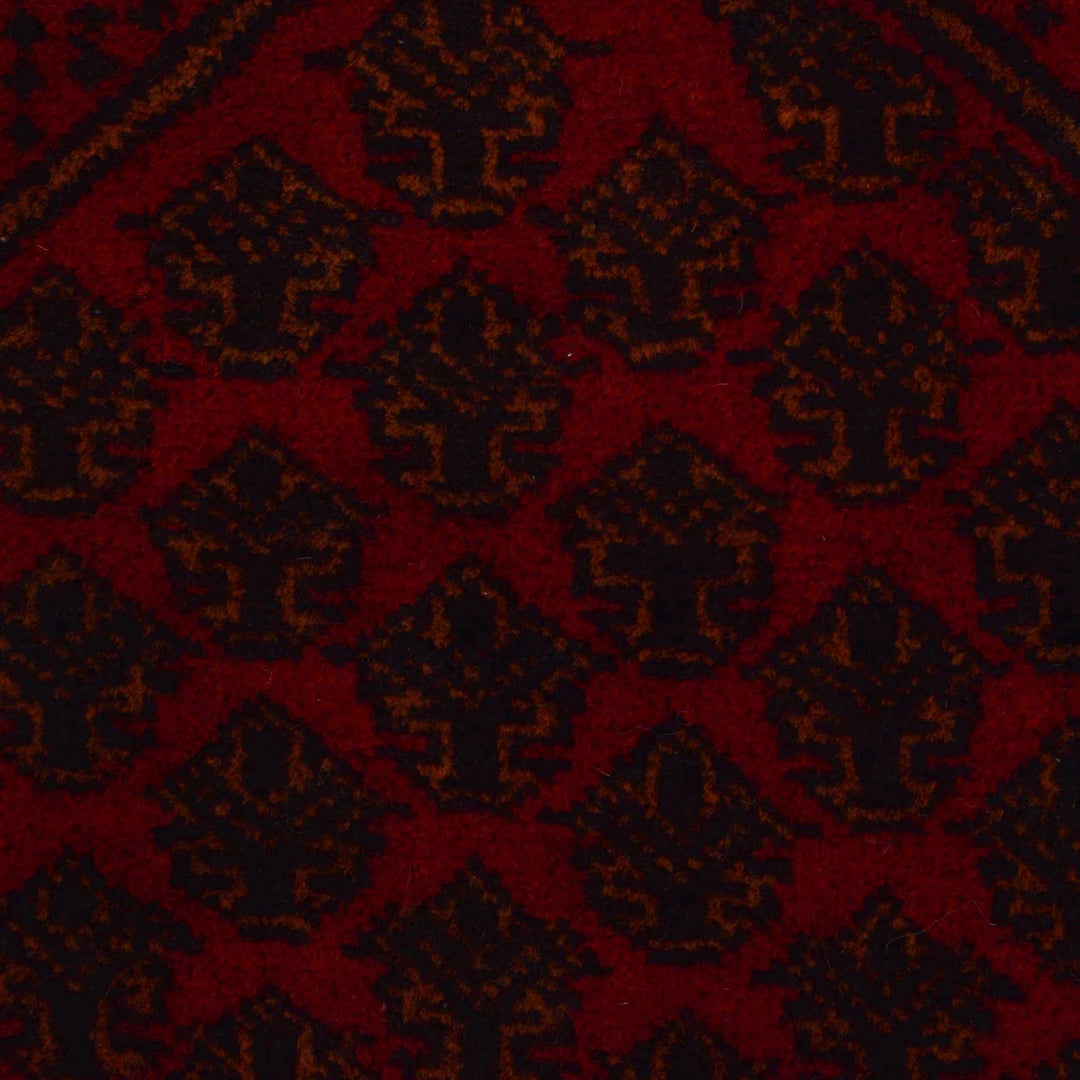 Red Afghan Prayer Rug 3' 1" x 4' 8" Hand-Knotted | No. AL86102
