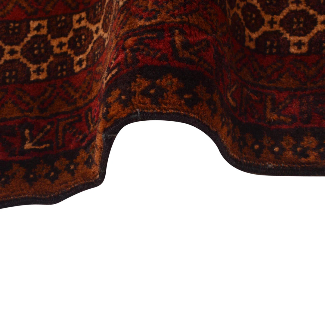 Red Afghan Prayer Rug 3' 1" x 4' 8" Hand-Knotted | No. AL86102
