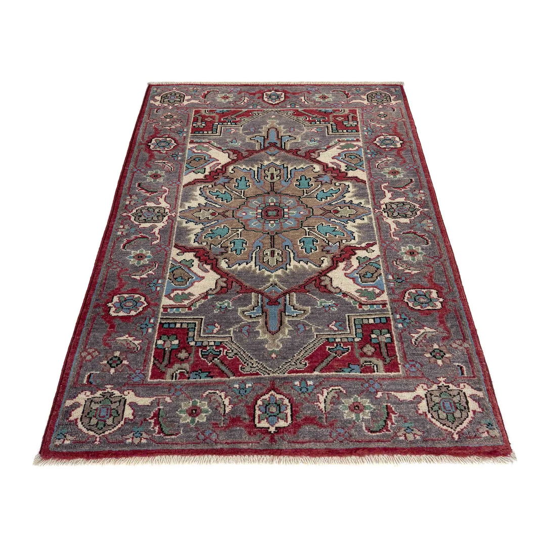 Afghan Heriz Rug 2' 7" x 4' 2" Hand-Knotted | No. AL86114