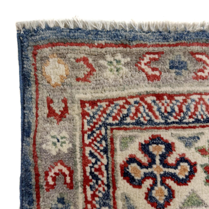 Blue Afghan Kazak Rug 4' 9" x 6' 4" Hand-Knotted | No. AL86138