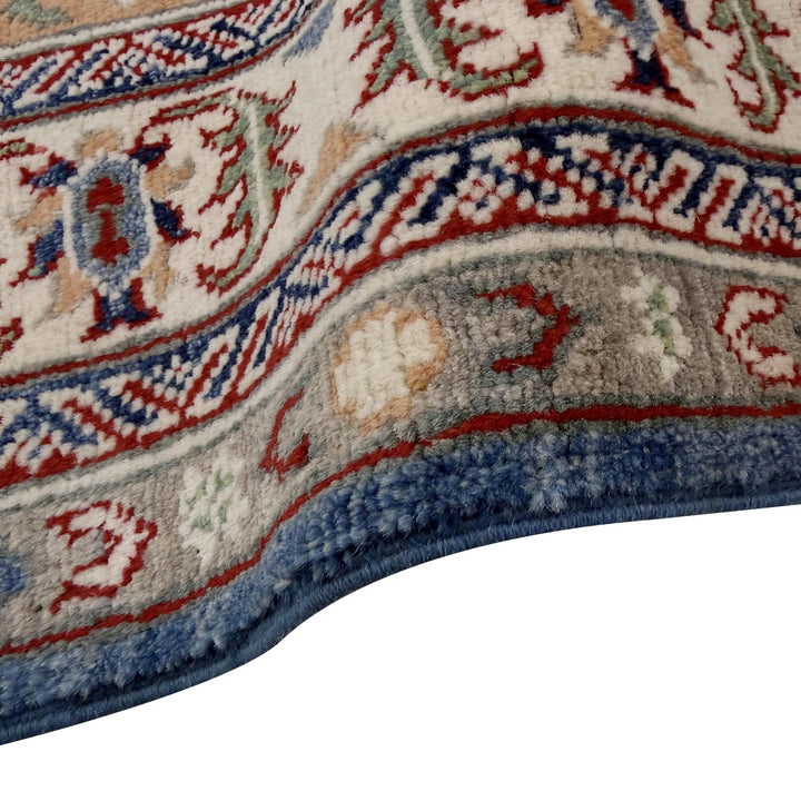 Blue Afghan Kazak Rug 4' 9" x 6' 4" Hand-Knotted | No. AL86138