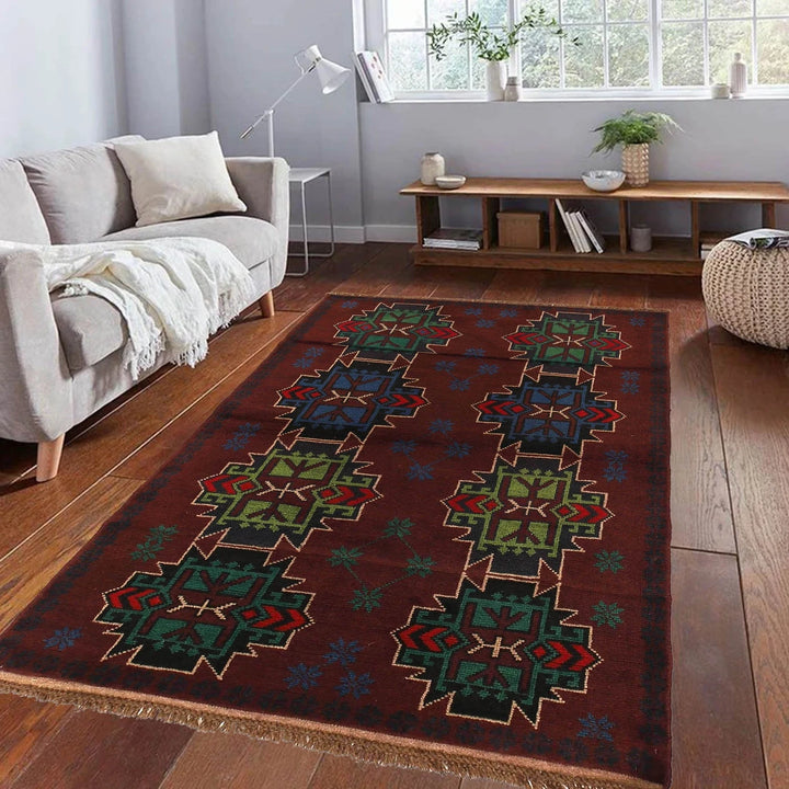 Afghan Baluchi Rug 4' 2" x 6' 4" Hand-Knotted | No. AL86160