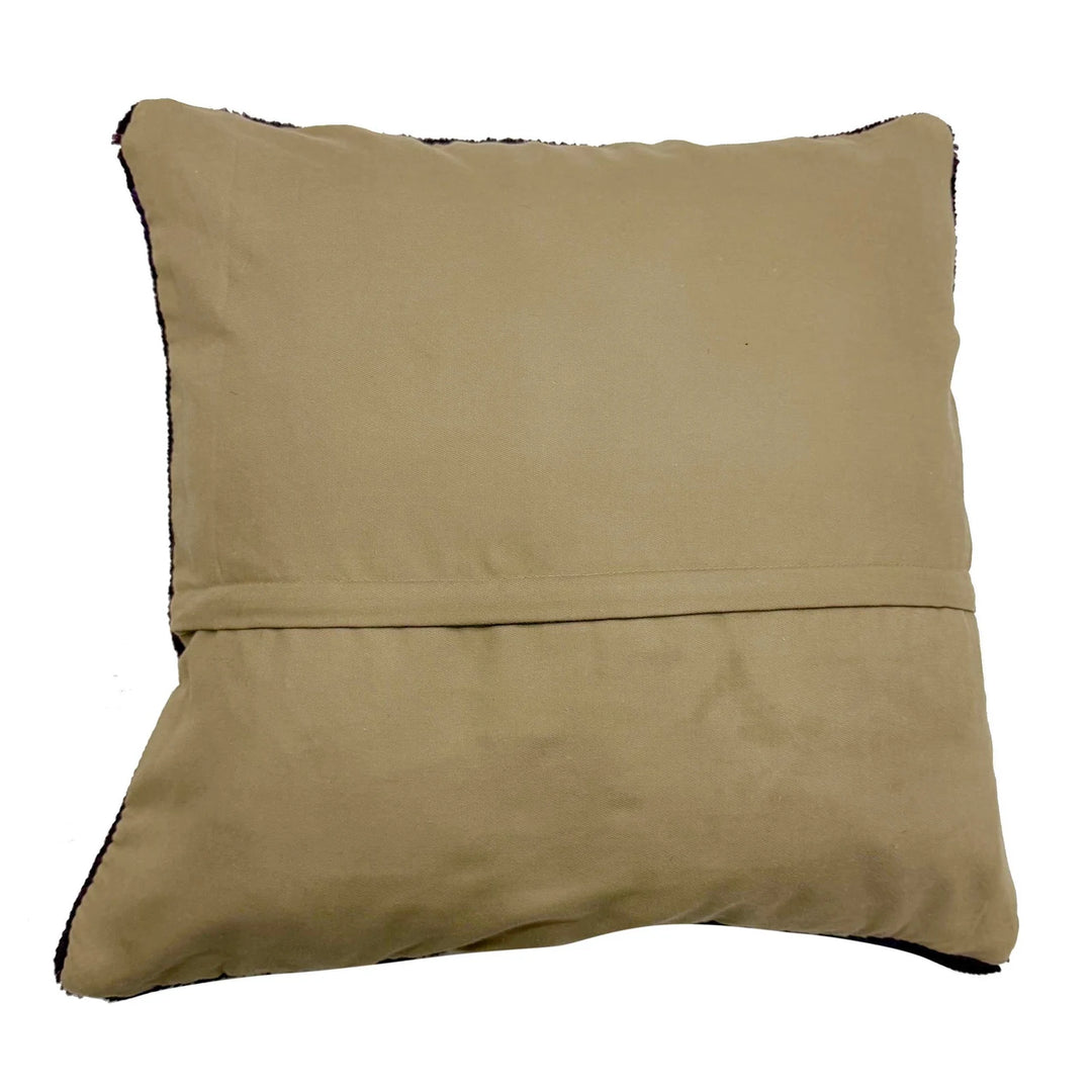 Purple Afghan Oriental Pillow Cover 1' 6" x 1' 5" Hand-Knotted | No. AL861858
