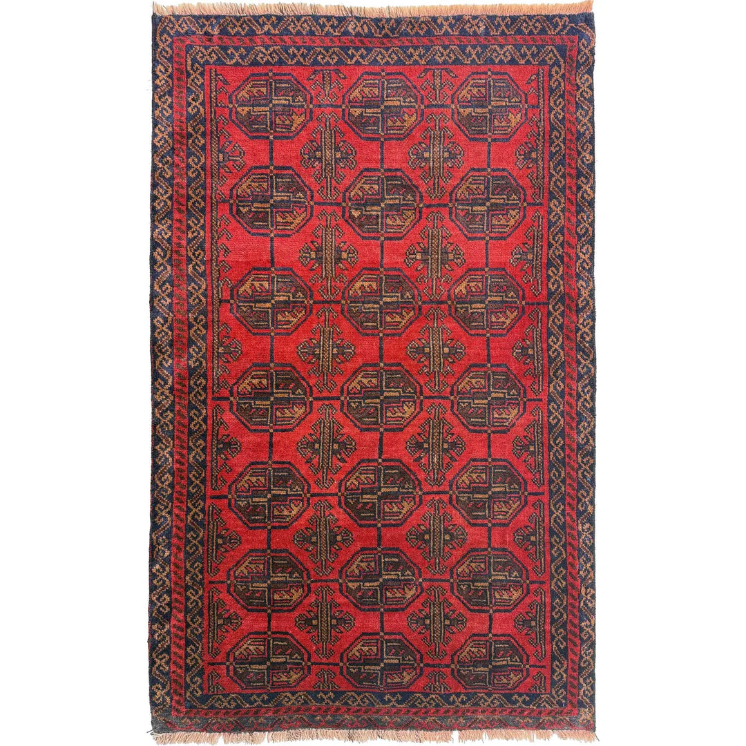Afghan Baluchi Rug 2' 10" x 4' 8" Hand-Knotted | No. AL86203