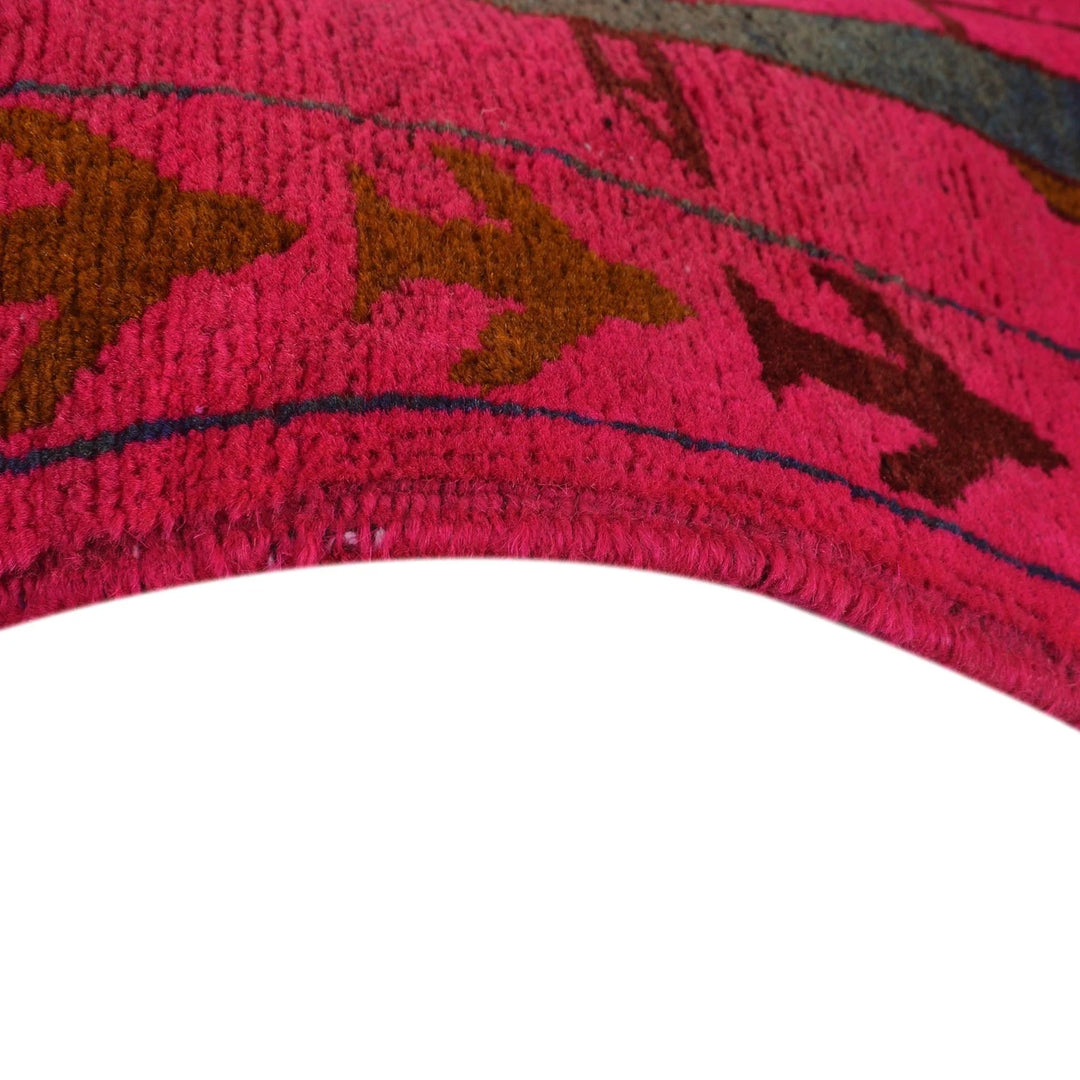 Pink Afghan War Rug 3' 5" x 4' 10" Hand-Knotted | No. AL86243