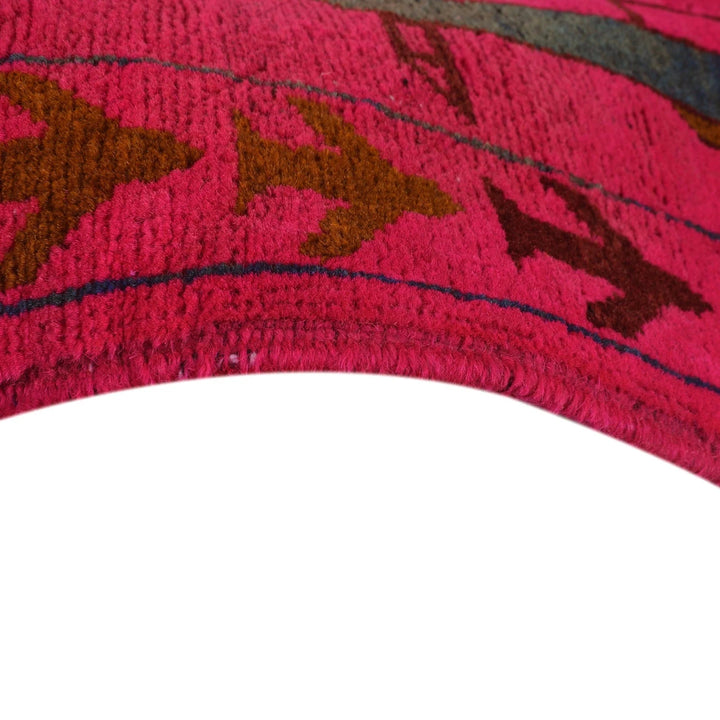 Pink Afghan War Rug 3' 5" x 4' 10" Hand-Knotted | No. AL86243