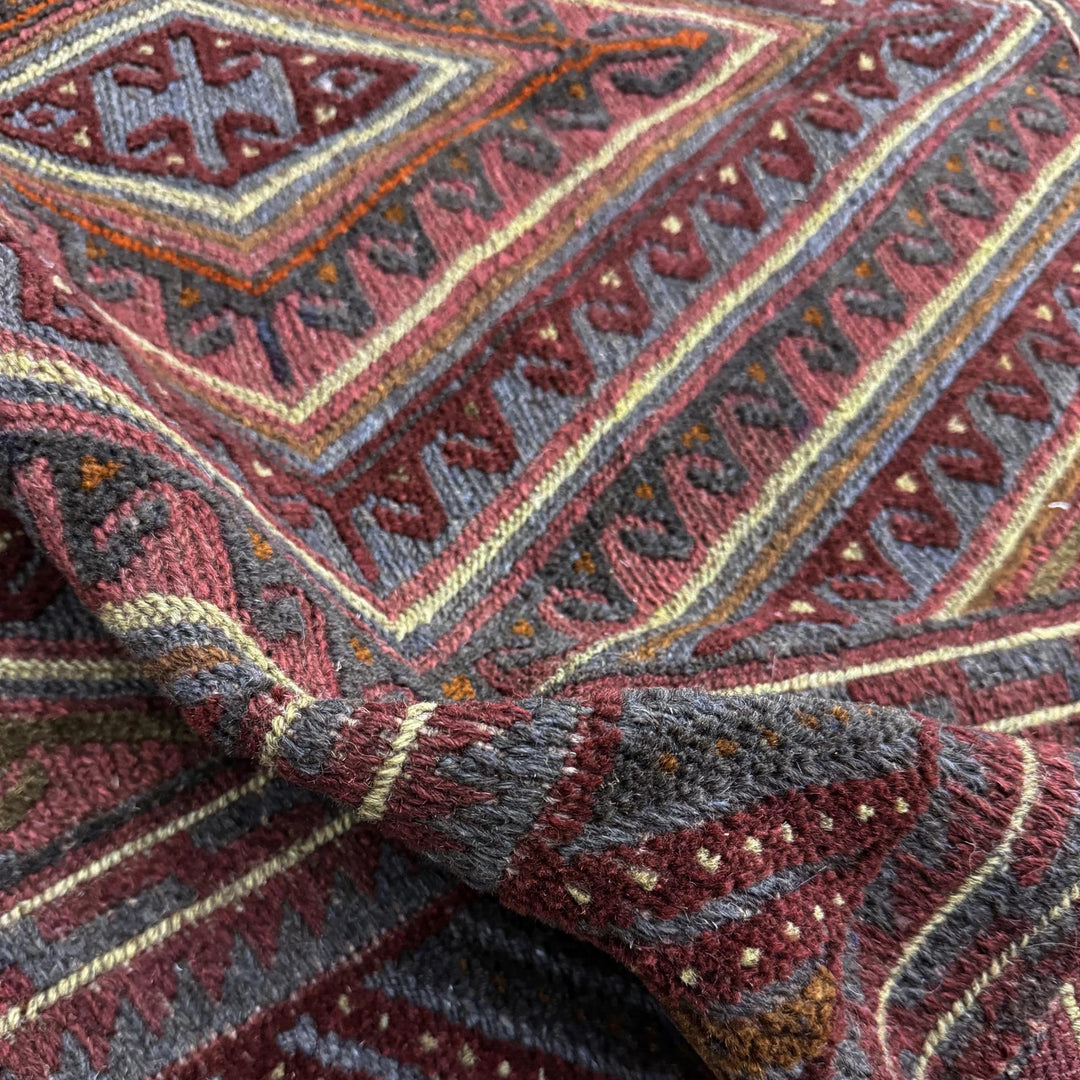 Multicolor Afghan Mashwani Rug 3' 8" x 4' 2" Hand-Knotted | No. AL86254
