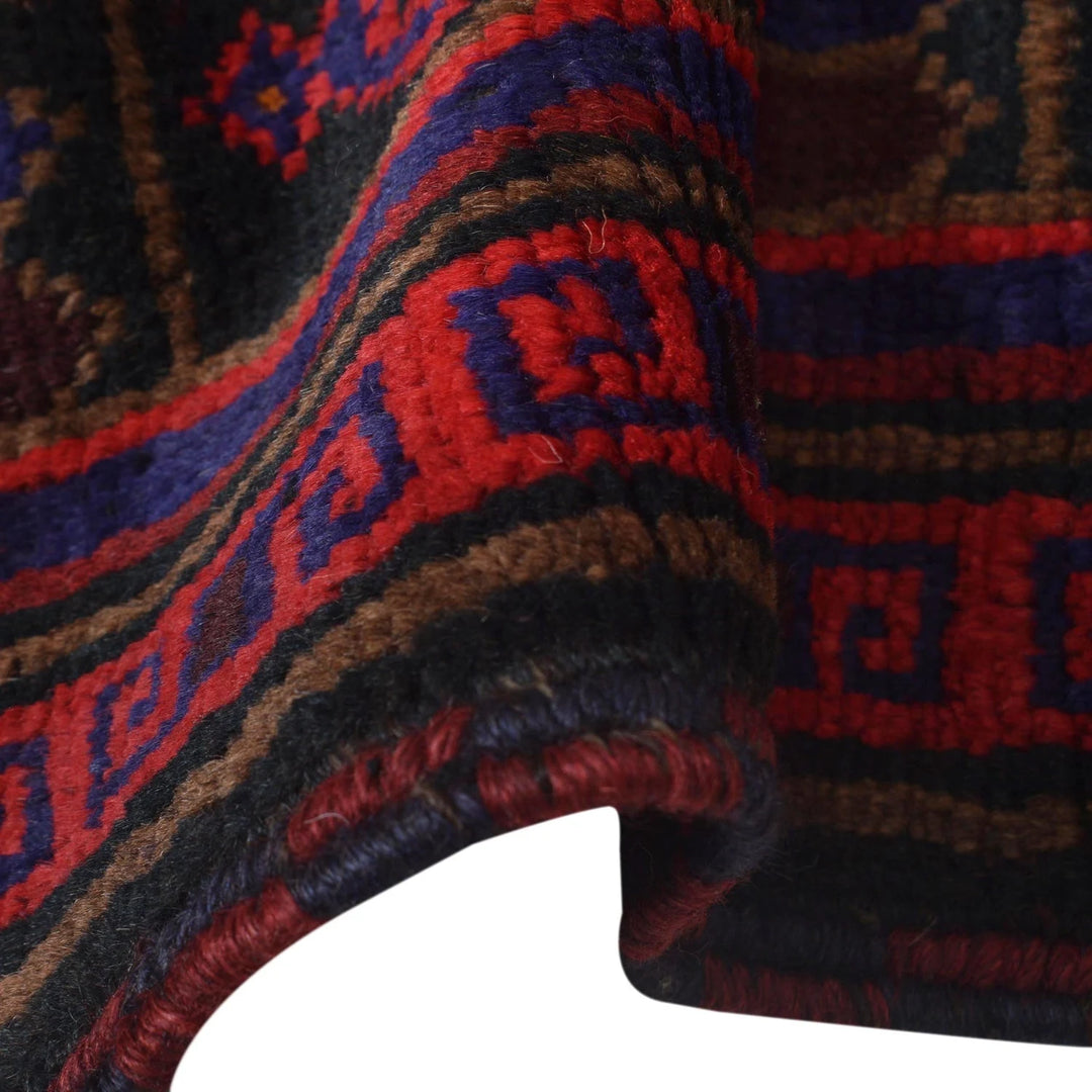 Navy Afghan Baluchi Rug 3' 1" x 4' 9" Hand-Knotted | No. AL86284