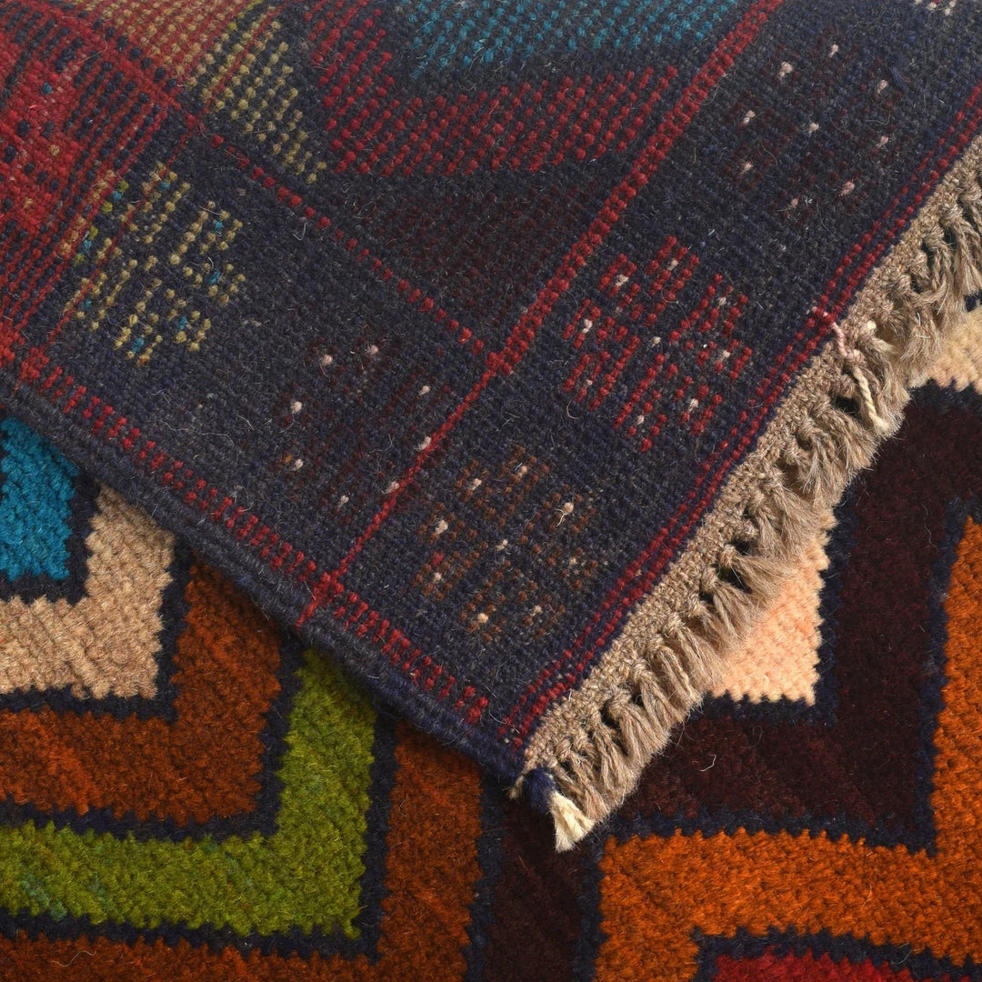Afghan Baluchi Rug 3' 7" x 6' 0" Hand-Knotted | No. AL86362
