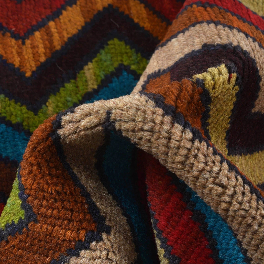 Afghan Baluchi Rug 3' 7" x 6' 0" Hand-Knotted | No. AL86362