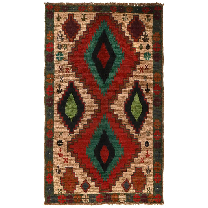 Afghan Baluchi Rug 3' 9" x 6' 4" Hand-Knotted | No. AL86410
