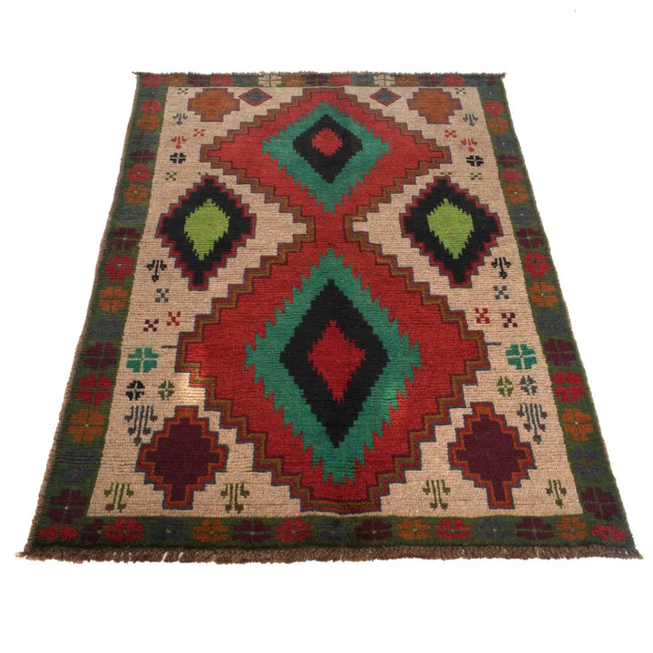 Afghan Baluchi Rug 3' 9" x 6' 4" Hand-Knotted | No. AL86410