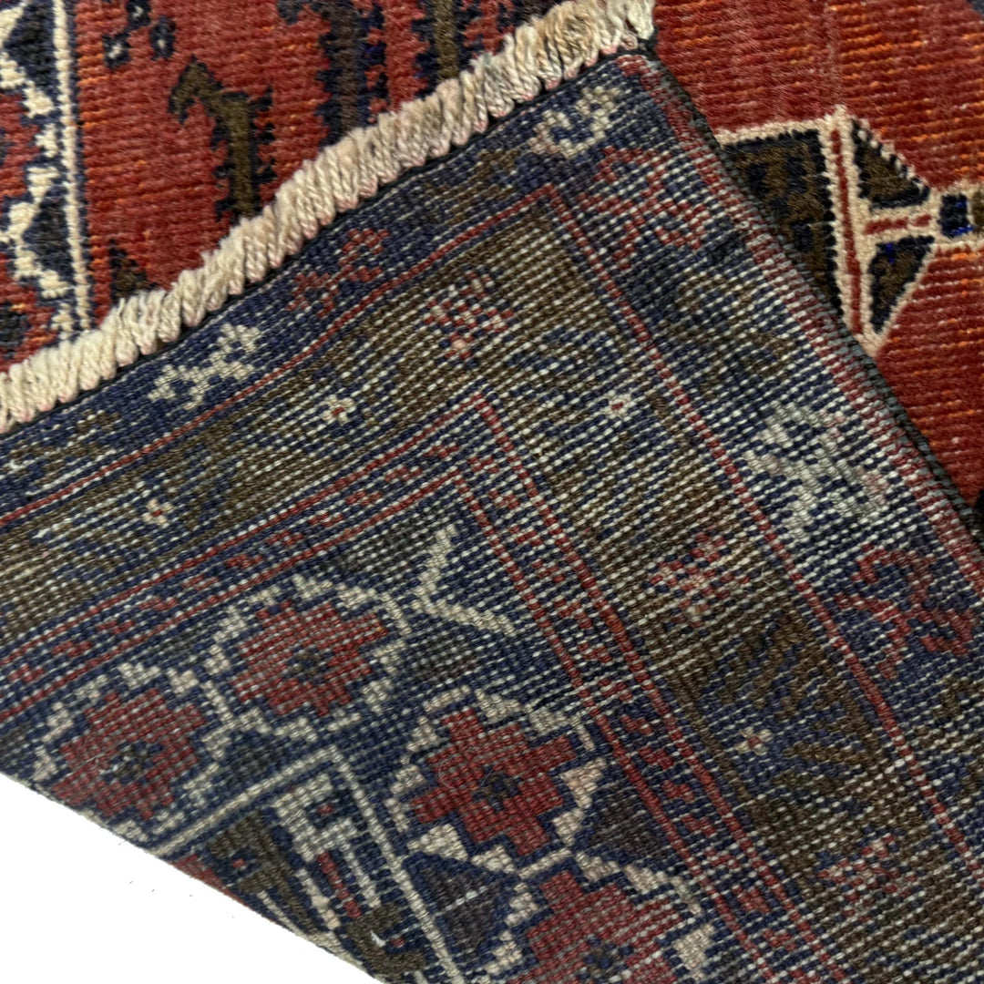 Red Afghan Prayer Rug Rug 2' 10" x 4' 3" Hand-Knotted | No. AL86418