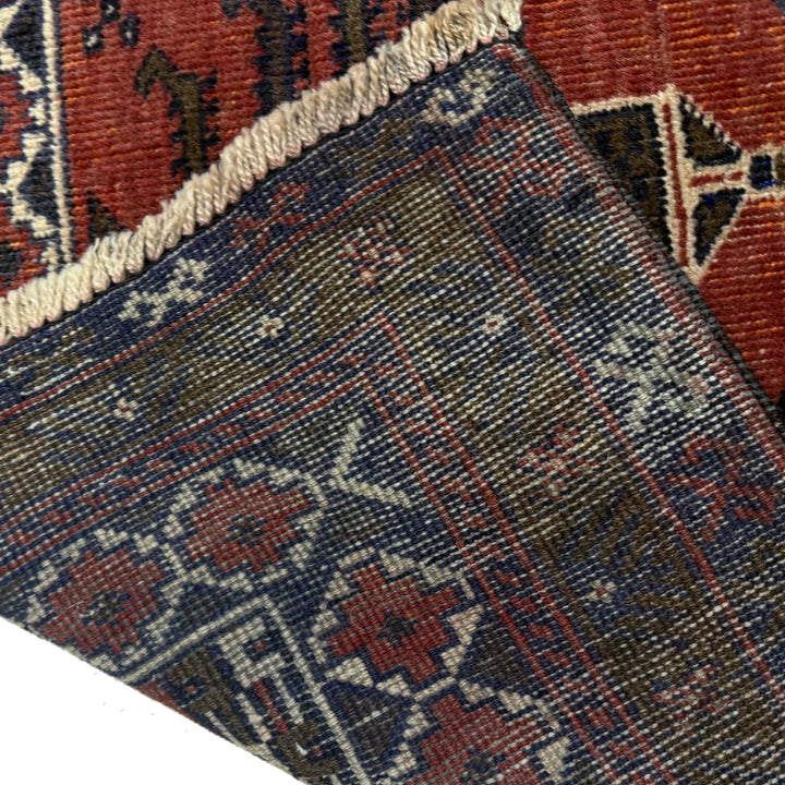 Red Afghan Prayer Rug Rug 2' 10" x 4' 3" Hand-Knotted | No. AL86418