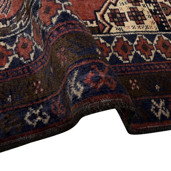 Red Afghan Prayer Rug Rug 2' 10" x 4' 3" Hand-Knotted | No. AL86418