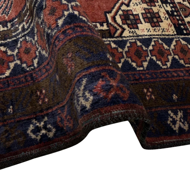 Red Afghan Tribal Rug 2'10" x 4'3" Hand-Knotted | No. AL86418