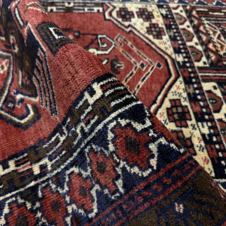Red Afghan Prayer Rug Rug 2' 10" x 4' 3" Hand-Knotted | No. AL86418