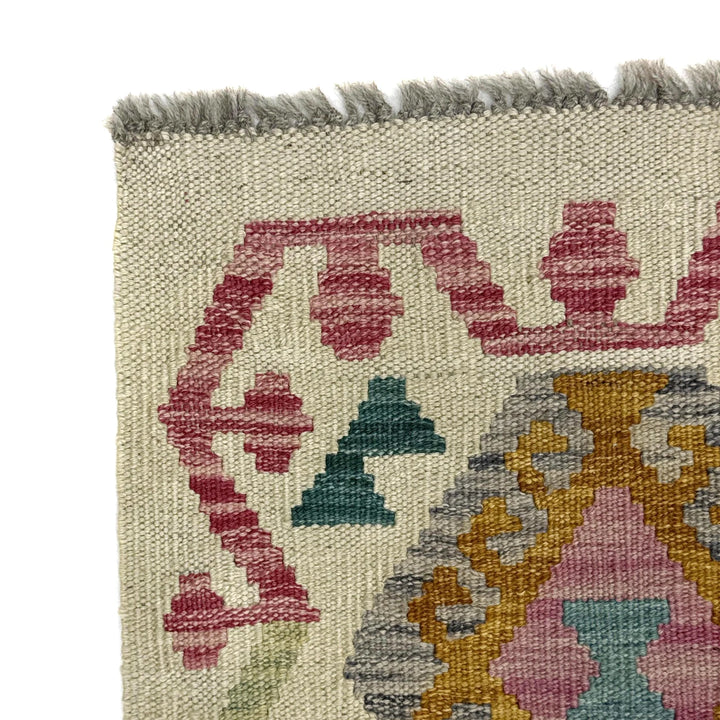 Afghan Vegetable Kilim Rug 2' 7" x 3' 11" Flat-Weave | No. AL864920