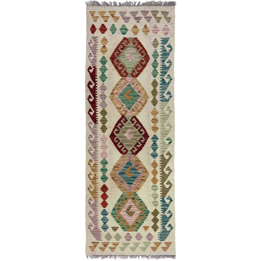 Afghan Vegetable Kelim Runner 2' 2" x 6' 4" Flat-Weave | No. AL86578