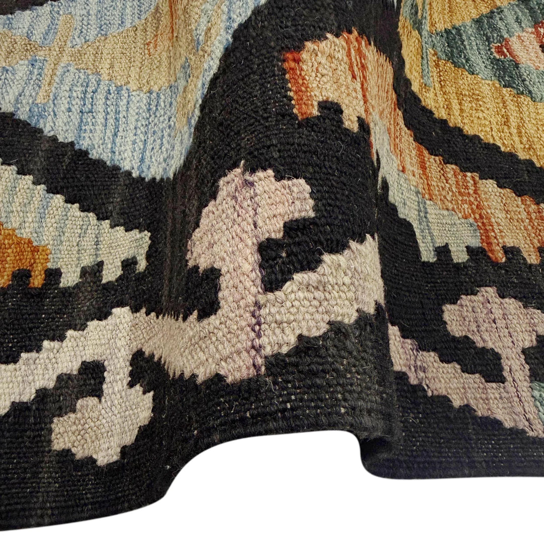Afghan Vegetable Kilim Rug 6'6" x 10'1" Flat-Weave | No. AL866325